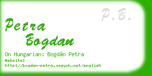 petra bogdan business card