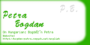 petra bogdan business card